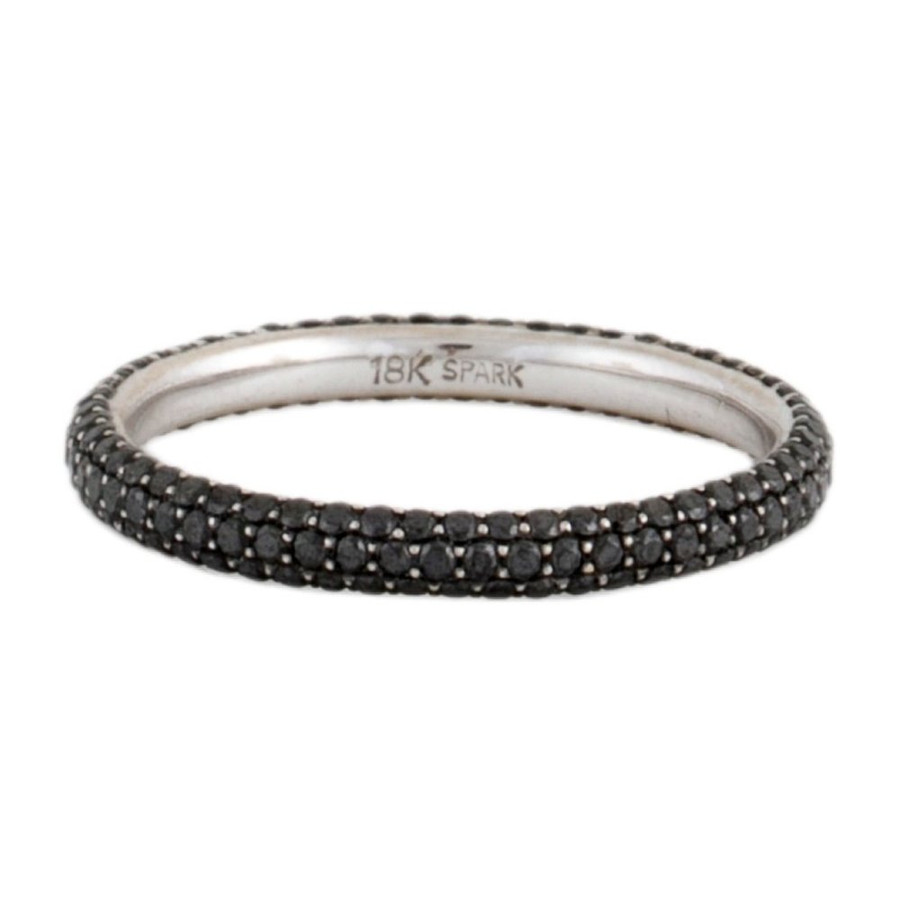 18K WHITE GOLD & BLACK DIAMOND ETERNITY BAND RING